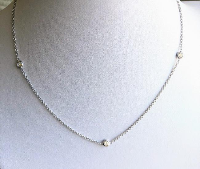 Zirconite By the Cubic Yard Cubic Zirconia Sterling Silver Station necklace. ZBYX