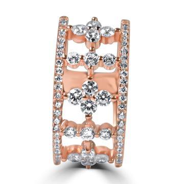 Zirconite Cubic zirconia Sterling silver wide Eternity Band Ring.