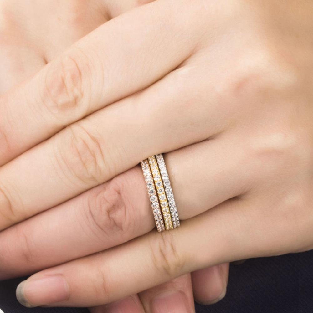 Zirconite Cubic Zirconia Sterling silver Stackable Eternity band Ring. STR002