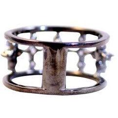 Zirconite Cubic zirconia Sterling silver wide Eternity Band Ring.