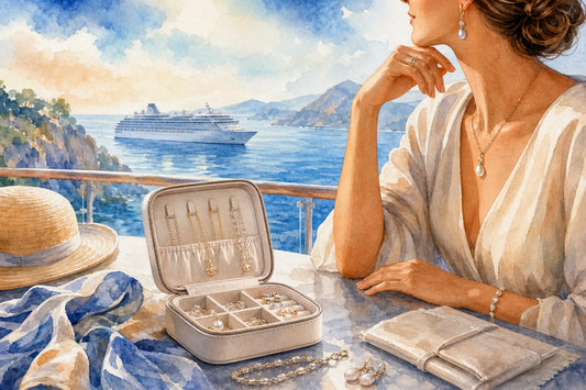 Editorial illustration for Best Elegant Travel Jewelry Set for a Luxury Cruise