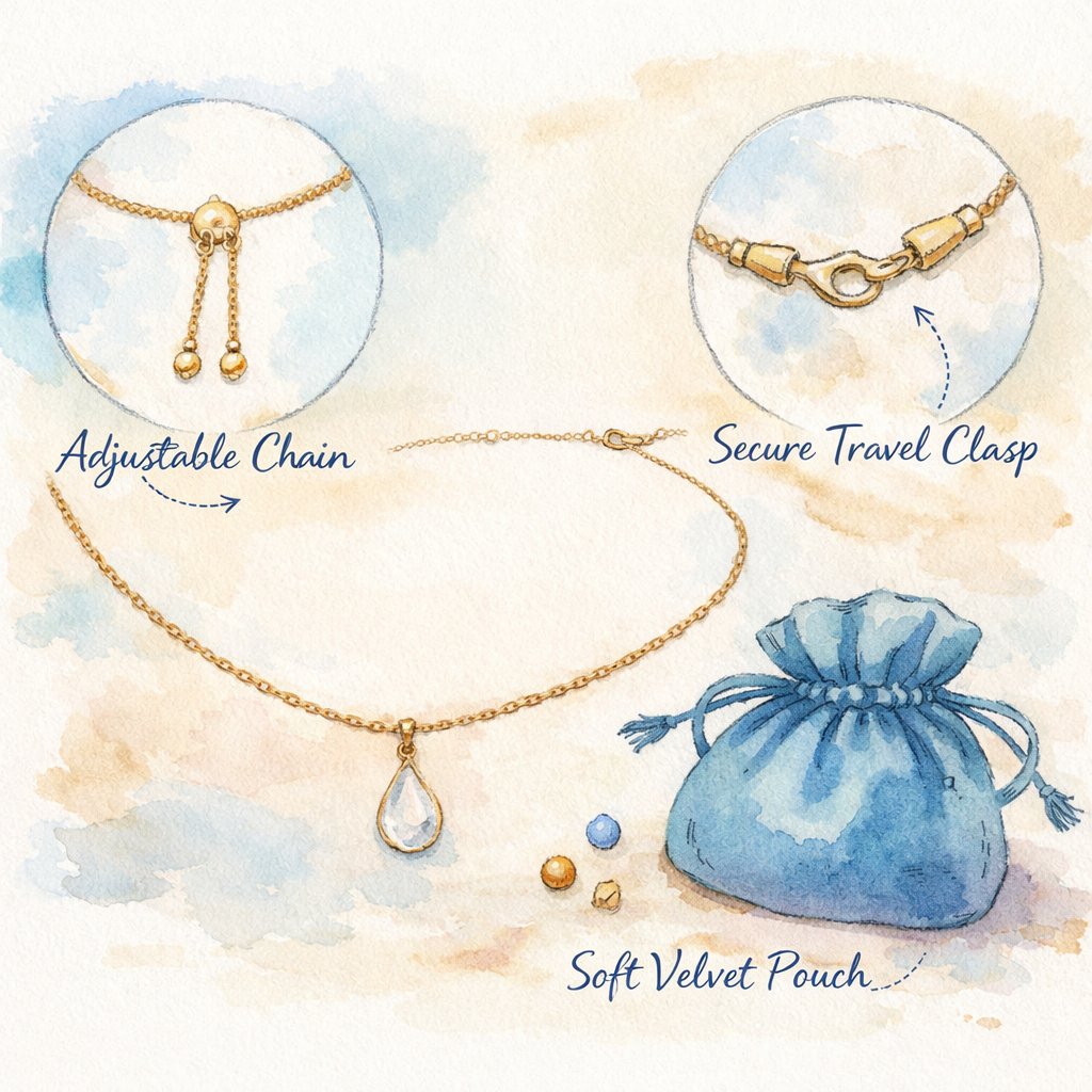travel jewelry safety features illustration