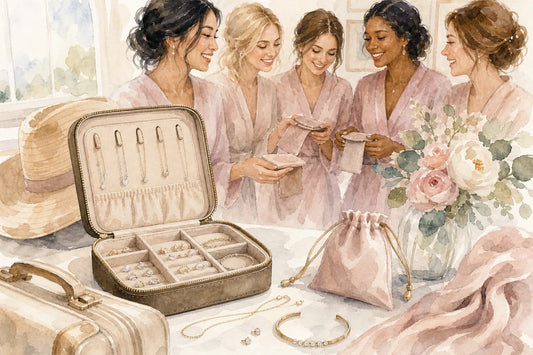 Editorial illustration for Best Diamond Veneer Travel Jewelry Gift for Bridesmaids
