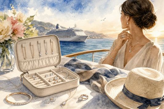 Editorial illustration for Best Diamond Veneer Travel Jewelry for Luxury Cruise