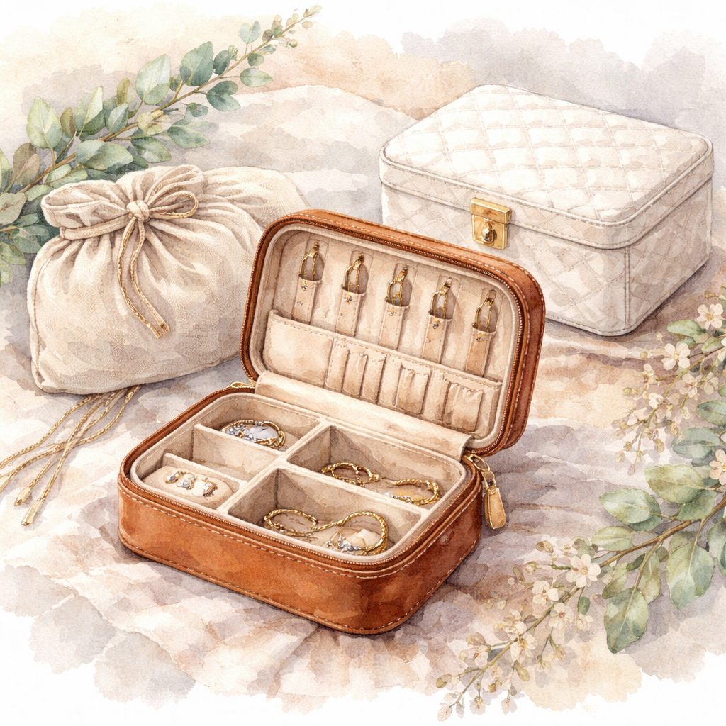diamond veneer travel jewelry case material comparison