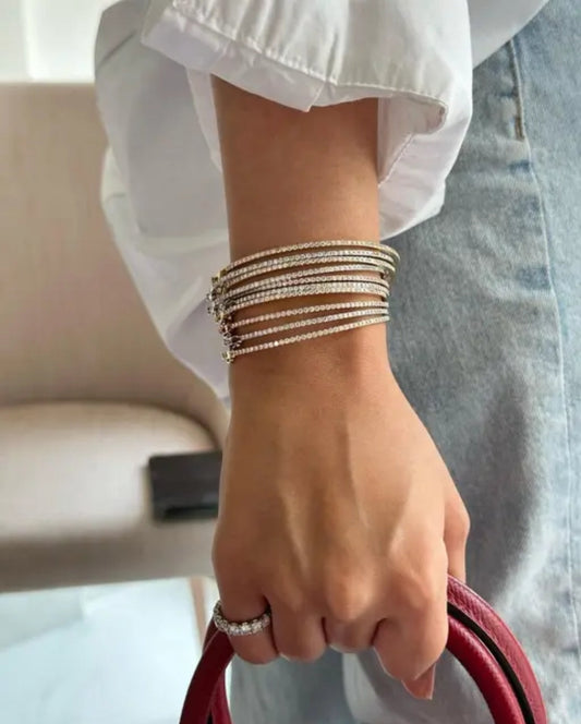 Cubic Zirconia Tennis Bracelet with Safety Chain - Can you guess why?