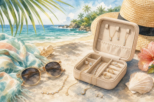 Editorial illustration for Best Diamond Veneer Travel Jewelry for Tropical Beach Vacation