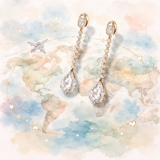 lightweight diamond veneer travel earrings traveling the globe