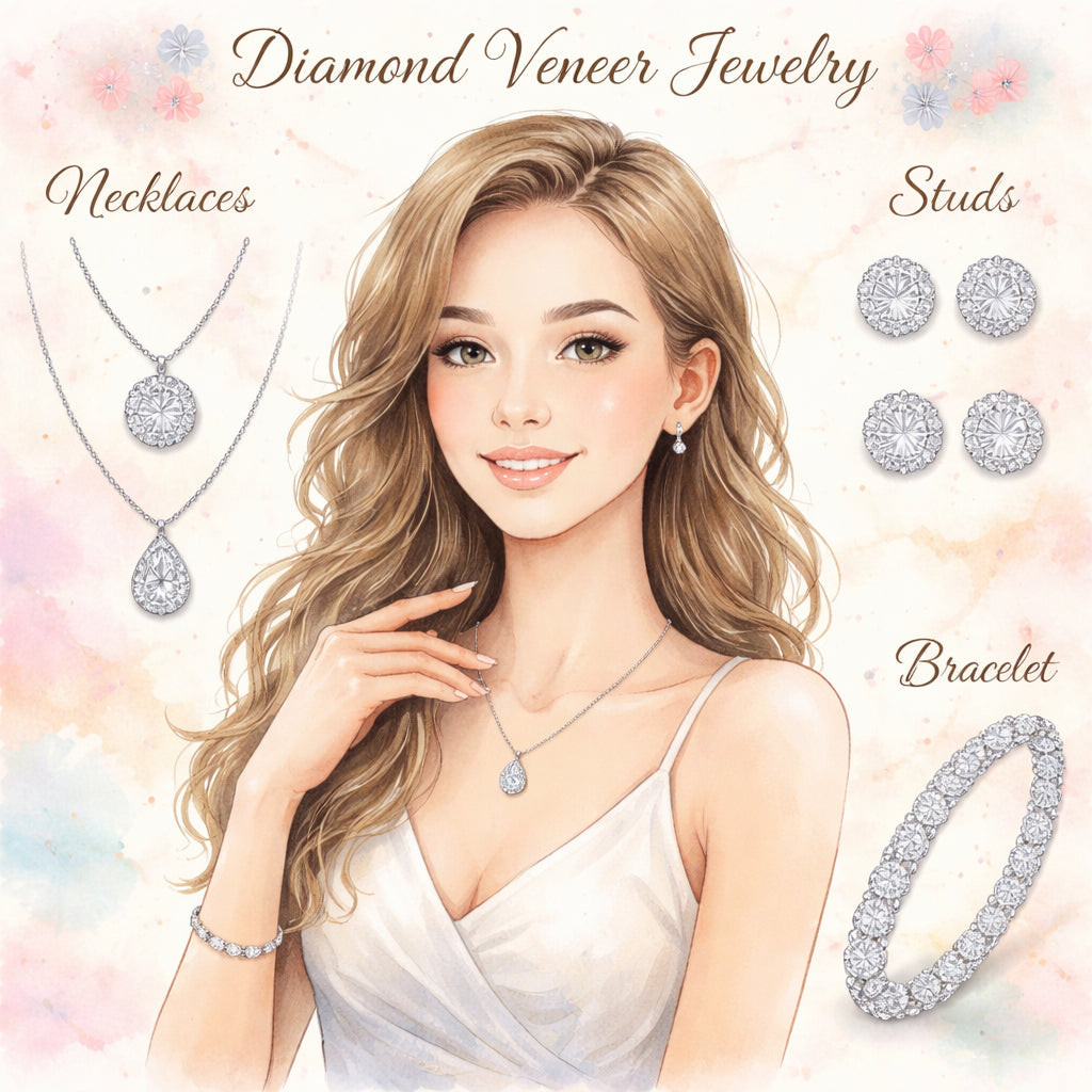 diamond veneer jewelry set for women styling guide