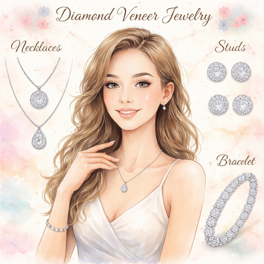 diamond veneer jewelry set for women styling guide
