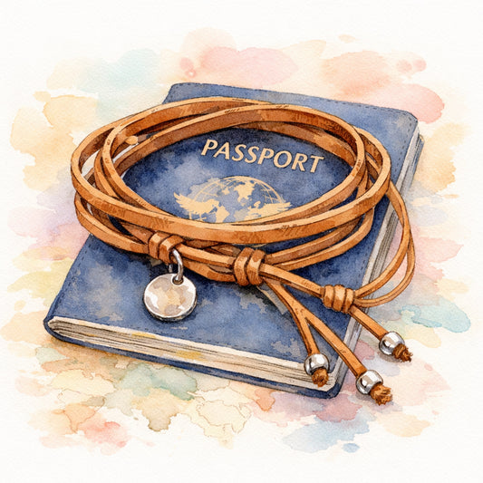 adjustable leather wrap bracelet travel accessory
