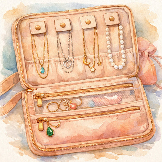 travel jewelry organizer compartments for necklaces