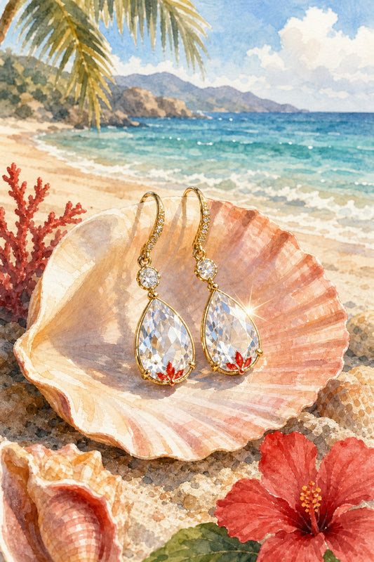 radiant drop earrings beach summer travel jewelry