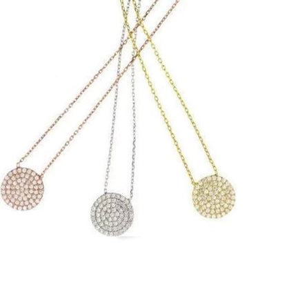 Round disc Zirconite Cubic Zirconia pave' Post Earrings. STE710