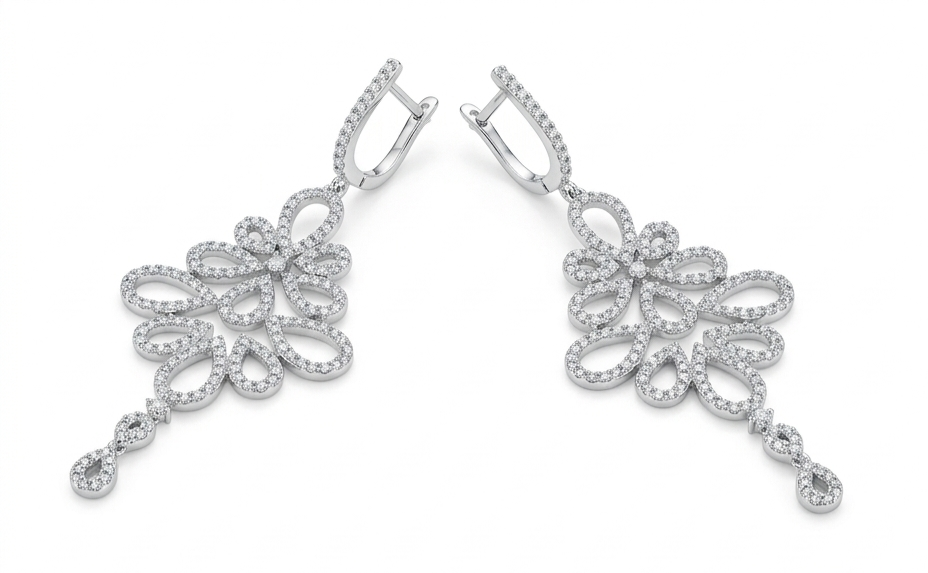 Cubic Zirconia Chandelier Drop Earrings | Zirconite. 698E3209