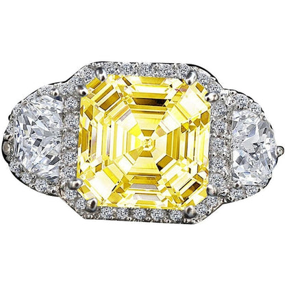 3.5CT asscher-cut vintage cubic zirconia ring - on hand