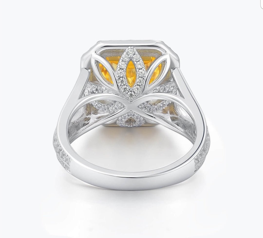 5 CT square cubic zirconia engagement ring in sterling silver, alternate view, 800R066A