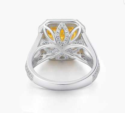 5 CT square cubic zirconia engagement ring in sterling silver, alternate view, 800R066A