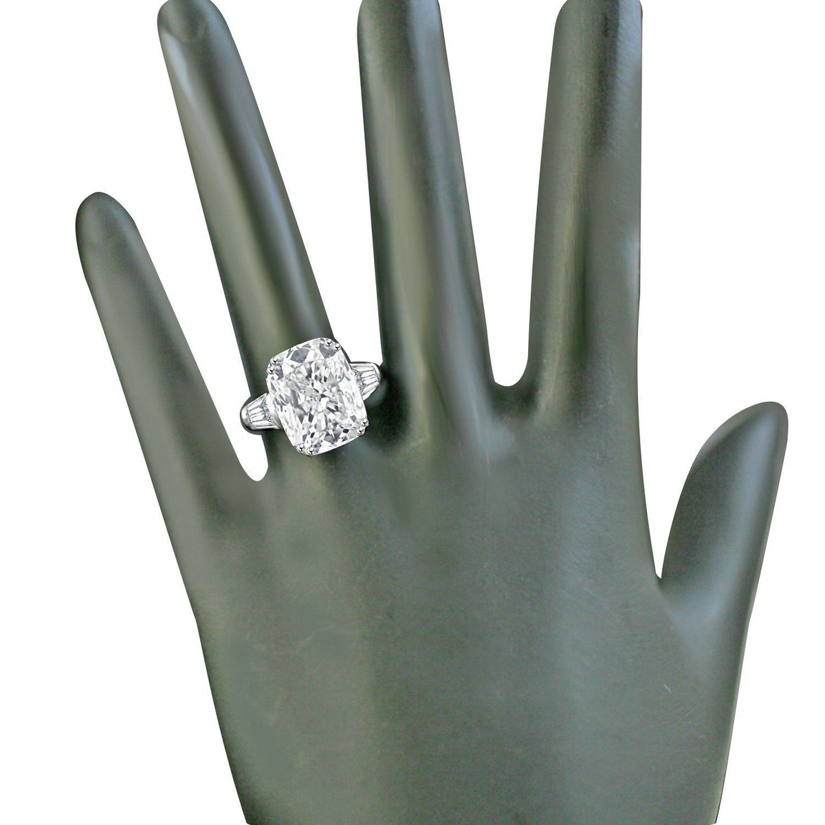 5CT cushion-cut cubic zirconia ring - canary on hand