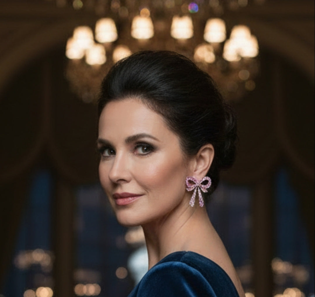 Cubic Zirconia Chandeliers Knot Earrings - Art Deco Statement Dangle Zirconite Earrings
