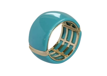Bold Resin Hinged Magnetic Gold Cuff Bangle Bracelet – 624B0761