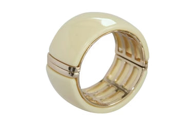 Bold Resin Hinged Magnetic Gold Cuff Bangle Bracelet – 624B0761