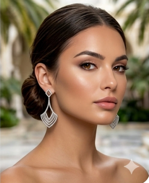 Chandeliers Drop Cubic Zirconia Earrings - Zirconite model 698E3256
