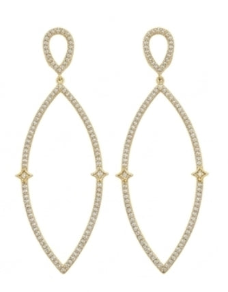 Crystal Cascade Cubic Zirconia Chandelier Earrings in [Gold/Platinum/Black Rhodium] plating - Zirconite 698E11