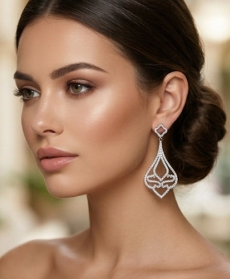 Cubic Zirconia Chandelier drop Earrings