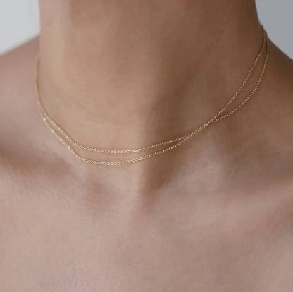 Delicate Sterling Silver Link Chain close-up — fine 1mm chain links with rhodium plating by Diamond Veneer