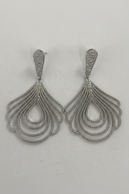 Geometric Drop Chandeliers Cubic Zirconia Earrings | Zirconite. 