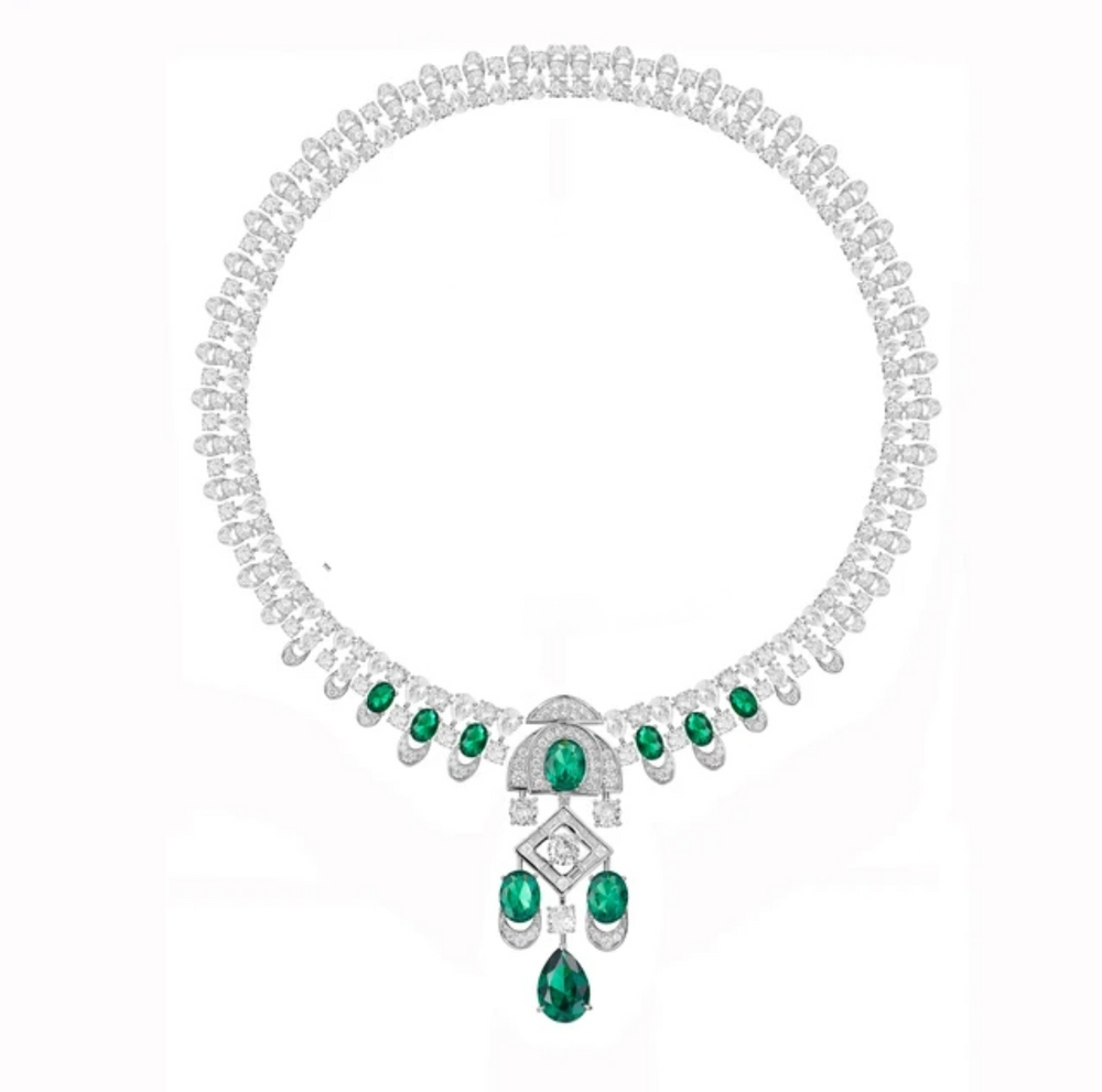 Luxury couture cubic zirconia necklace 