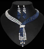 Couture Necklace sapphire/Clear Cubic Zirconia Zirconite Set. 841S30090SR