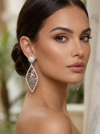 Cubic Zirconia Chandeliers Drop Earrings | Zirconite Earrings