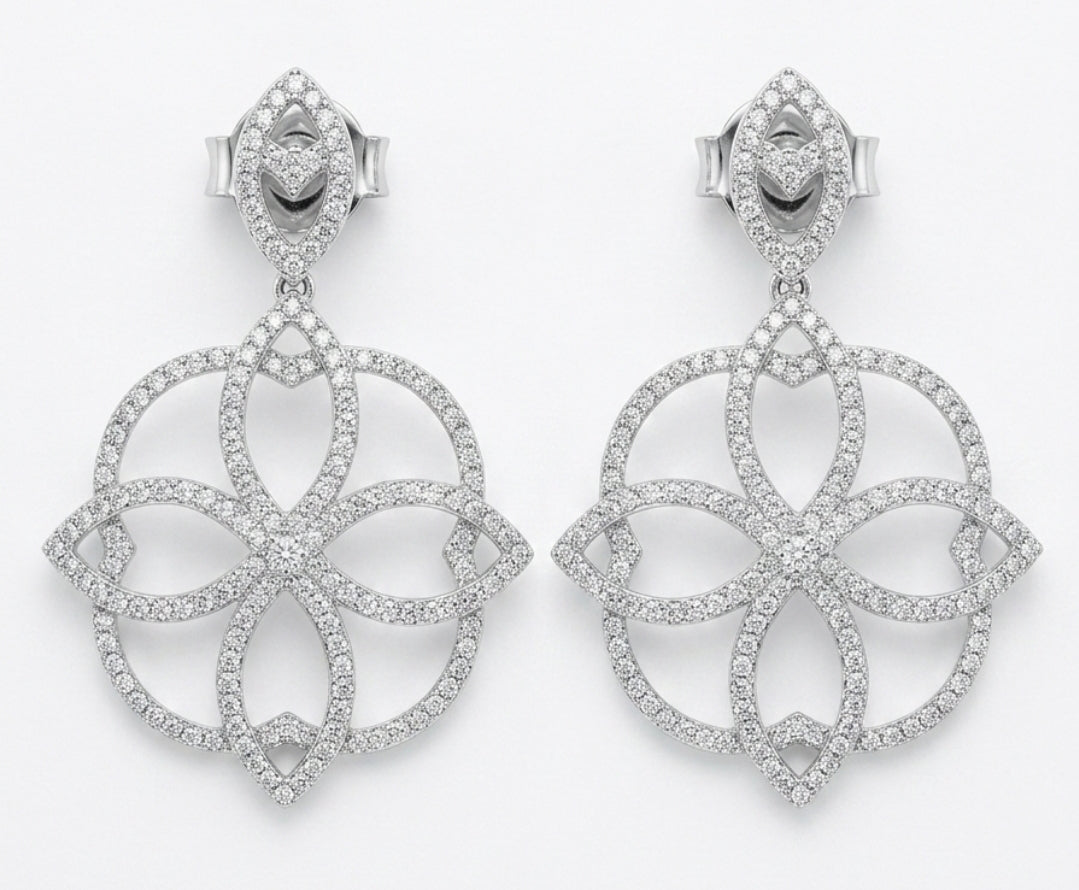 Chandeliers Drop Dangle Earrings - Cubic Zirconia Statement Bridal Earrings by Zirconite 698E3496