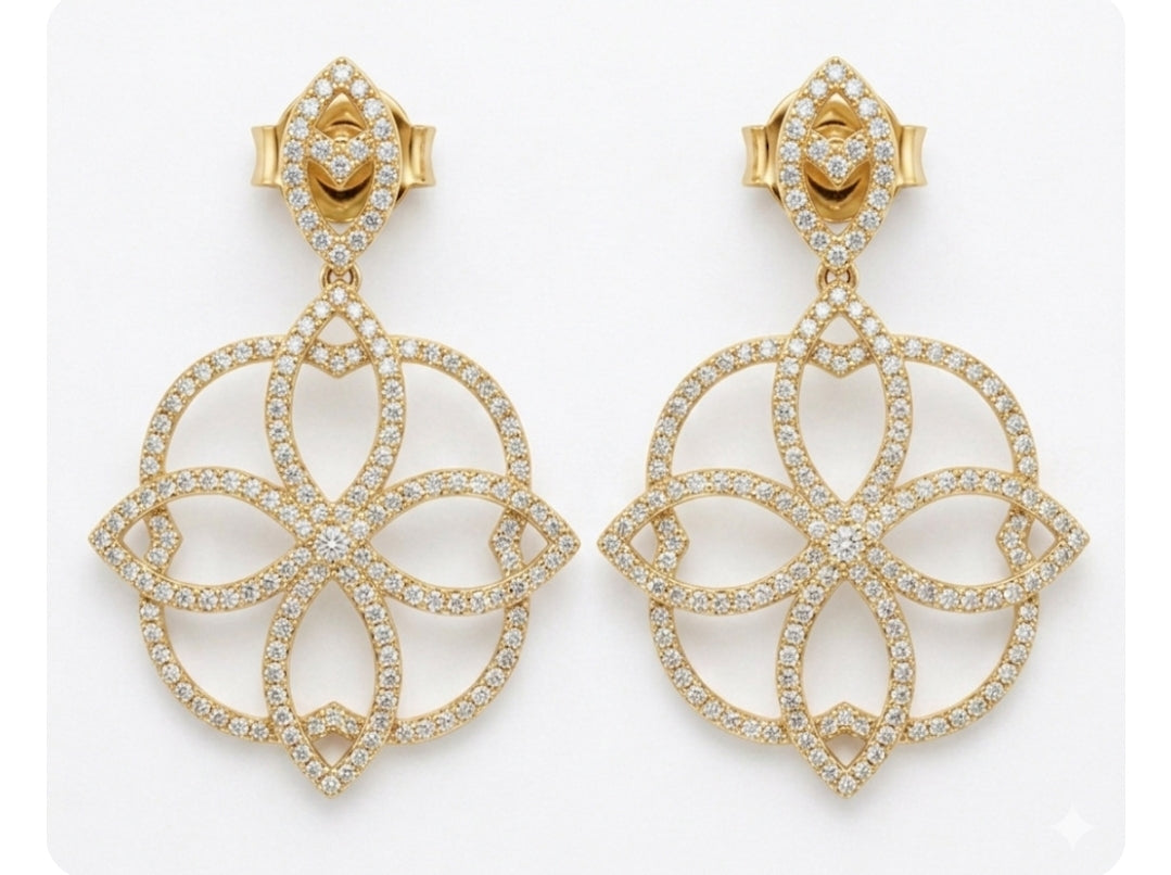 Chandeliers Drop Dangle Earrings - Cubic Zirconia Statement Bridal Earrings by Zirconite 698E3496