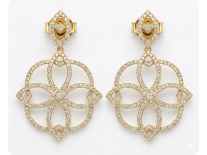 Chandeliers Drop Dangle Earrings - Cubic Zirconia Statement Bridal Earrings by Zirconite 698E3496