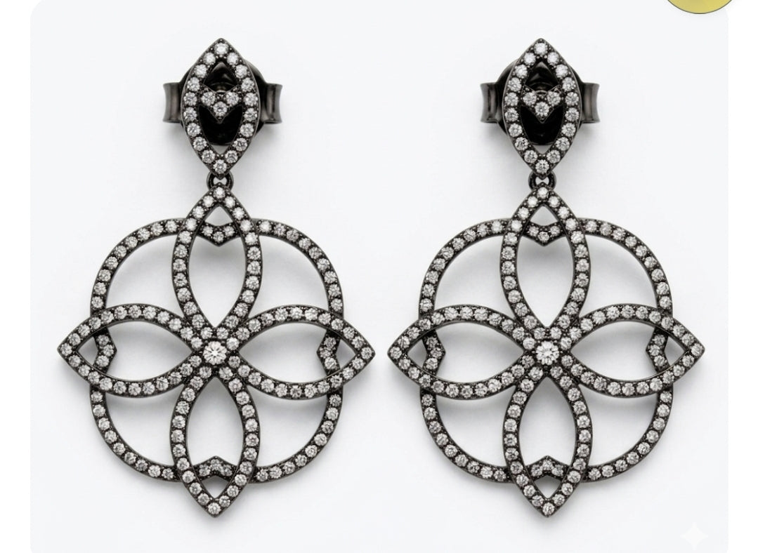 Chandeliers Drop Dangle Earrings - Cubic Zirconia Statement Bridal Earrings by Zirconite 698E3496