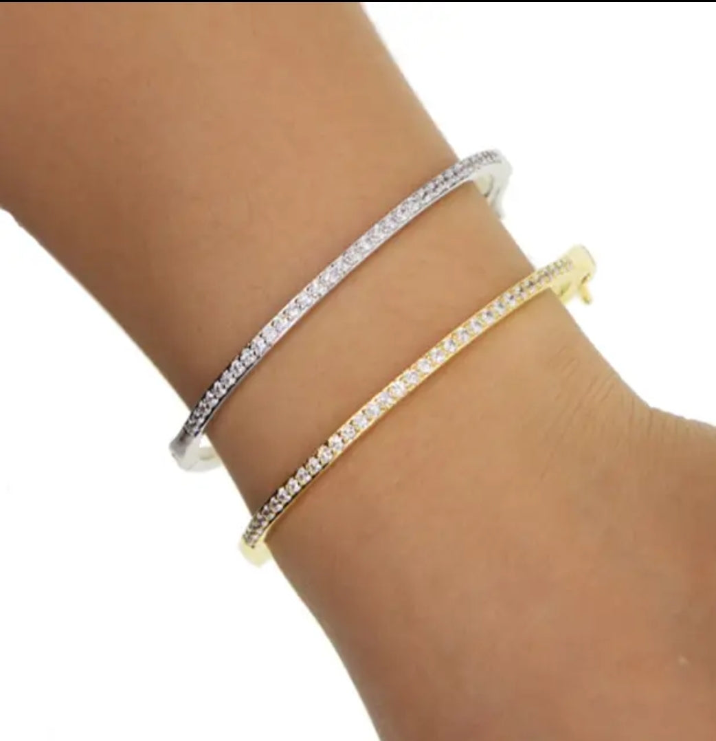 Stackable sterling silver thin bangles