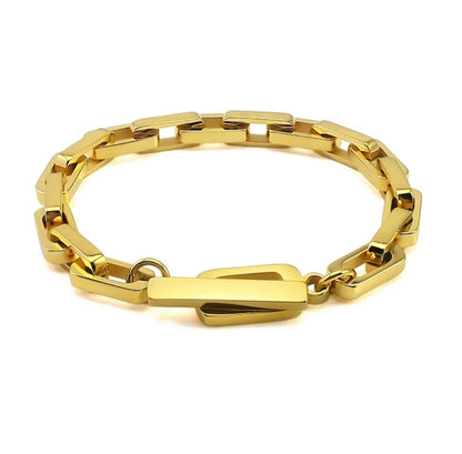 Stainless Steel Paper Clip chain Bracelet.  Zirconite 856B102