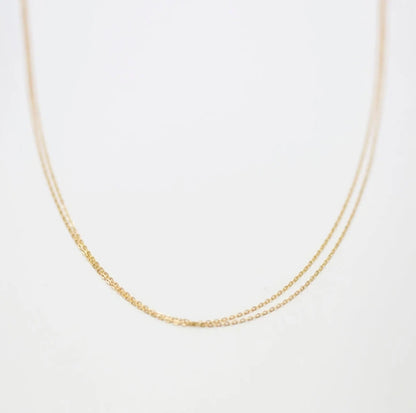 Sterling Silver Link Chain in white/rhodium plating — lightweight necklace chain, hypoallergenic and tarnish-resistant
