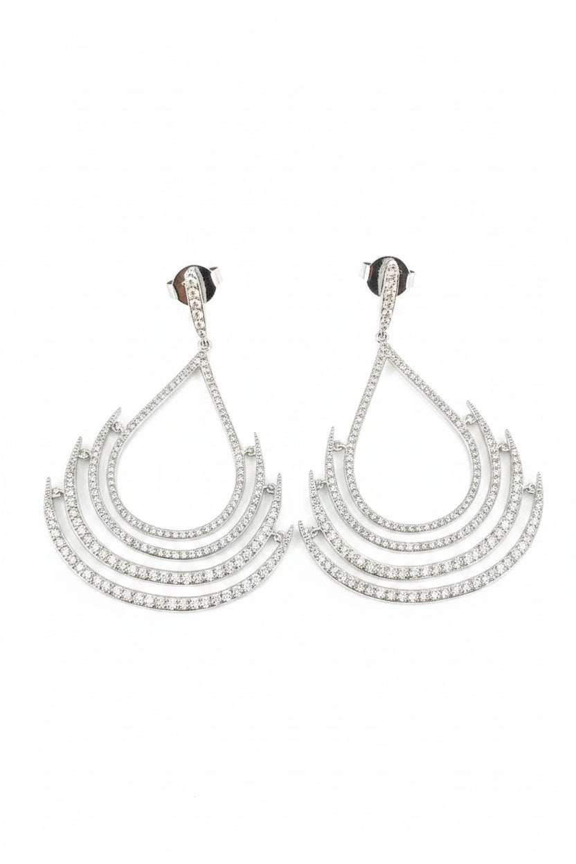 Teardrop Chandeliers Earrings Cubic Zirconia  | Zirconite