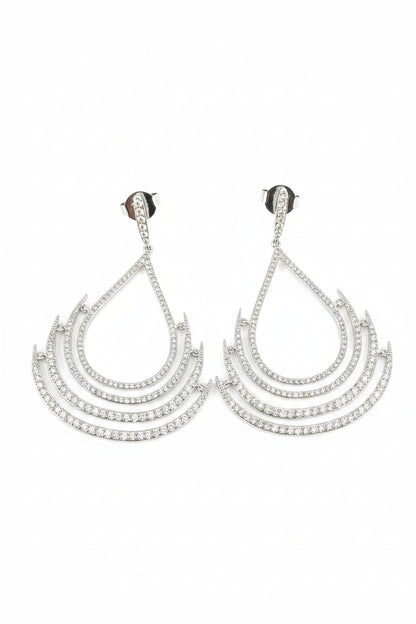 Teardrop Chandeliers Earrings Cubic Zirconia  | Zirconite