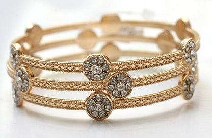Zirconite Set of Three Fashion Bangle Bracelets. 657B3411