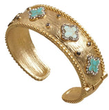 Zirconite Clover open Bangle Bracelet. 500B7155TQ-W | Zirconmania Fashion