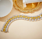 Zirconite Cubic Zirconia Canary hand Couture Bracelet