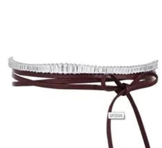 The DiamondVeneer Fashion Zirconite Cubic Zirconia Baguette wave design choker necklace is a silver-toned, rectangular crystal piece. Final sale. Item: 710c0996.