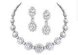 Oval Zirconite Cubic Zirconia Couture clear Necklace. 628N5099R - Zirconmania Fashion 