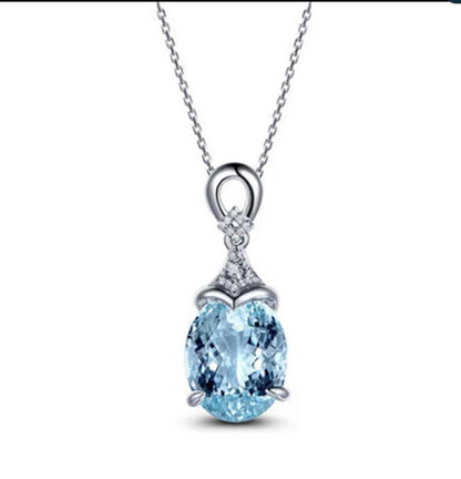 Blue topaz-color cubic zirconia pendant by Zirconite, alternate view, 851P351