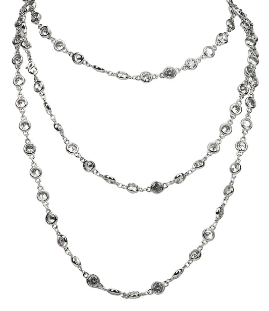 Bold cubic zirconia station necklace by Zirconite, main view, 655ZBY